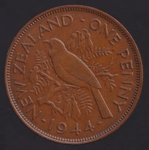 New Zealand 1944 One Penny George VI - Very Fine - Picture 1 of 3