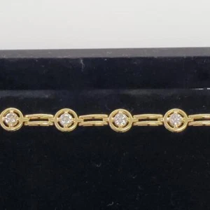 Gold-Diamond Bracelet 10 Diamonds 2.50 Carat T.W. 14K Yellow Gold 8.6dwt (72843) - Picture 1 of 4