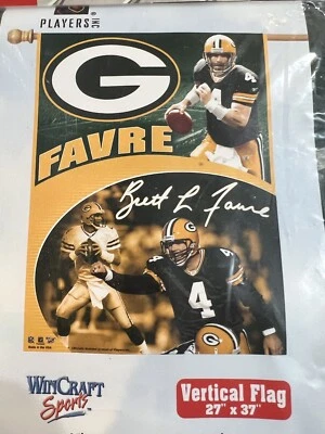 NFL Green Bay Packers Bandera Vertical, Miembro del Salón de la Fama Brett Favre, 27" x 37" (78) Foto 1 de 2