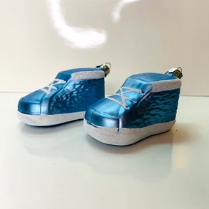Baby Blue Shoes - Cute Gift Idea For Baby Shower Or Christmas Ornament 4'' - Bild 1 von 6