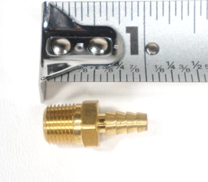 3/16" Hose Barb x 1/8" NPT Male Threaded Brass Coupler Adapter Connector Fitting - Picture 1 of 3