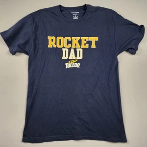 Camisa Universidad de Toledo Hombre Talla L Rocket Dad Azul Gráfico Camiseta Campeón - Imagen 1 de 6