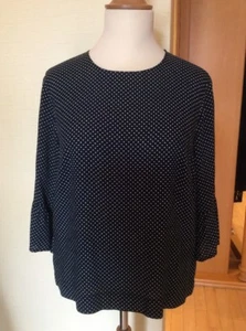 Bianca Top Size 18 BNWT Navy White Polka Dots Fluted Sleeves RRP £64.95 Now £29 - Picture 1 of 12