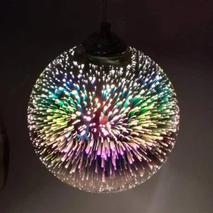 Lámpara de techo colgante con cilindro LED de vidrio 3D luz fuegos artificiales iluminación - Imagen 1 de 15