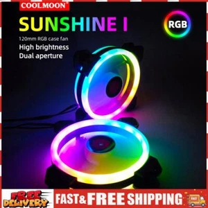 COOLMOON 12 cm RGB kleiner 6-poliger leiser Desktop-PC-Gehäuselüfter (1 Lüfter) - Afbeelding 1 van 8