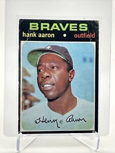 1971 Topps Hank Aaron Baseball Card #400 Poor Quality FREE SHIPPING