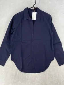 Quittenhemd Damen Medium marineblau Knopfleiste Baumwollpopeline NEU $ 40 - Bild 1 von 11
