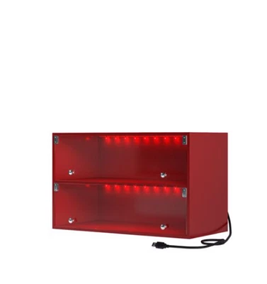 Red Glass Door Shoe Box Shoe Storage Cabinet For Sneakers With RGB LED Light US - Image 1 of 4
