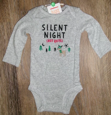 Body Bebé Navidad Carters Talla NB o 12M NUEVO "Noche de Paz-No del Todo" Foto 1 de 2