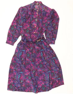 FINK MODELL Womens Oversized A-Line Dress UK 10 Small Purple Paisley AB04 - Picture 1 of 3