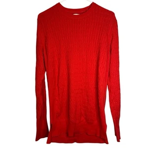 Pakt rot Zopfmuster Pullover Tunika Minikleid Bio Baumwolle Urlaub Party Small - Bild 1 von 10