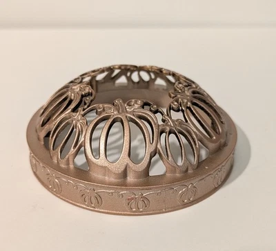 Yankee Candle Topper Illuma Lid Pumpkins rose gold fall candle jar topper Rare  - Image 1 of 4