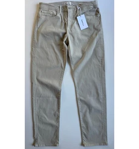 FRAME L'Homme Slim Straight Leg Mid-Rise Jean Mens 34x30.5 Beige Stretch NWT - Picture 1 of 18