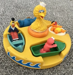 Vintage 1994 Jim Henson Sesame Street Float Bath Toy Boat Carousel Big Bird Elmo - Picture 1 of 9