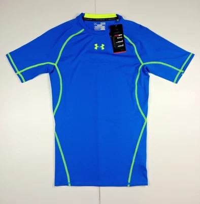 Mens Under Armour HeatGear Size XL Short Sleeve Compression Top - Royal Blue New - Image 1 of 4