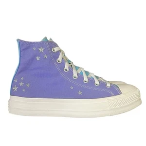 Scarpe Converse Donna Taglia 10 CTAS Lift Hi Platform Sneakers Viola Cieli Stellati - Foto 1 di 7