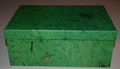 Caixa de armazenamento lembranças foto memória verde lembranças usada comporta 1000 11x8x4" - Imagem 1 de 4