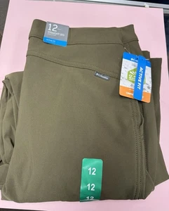 COLUMBIA WOMENS OMNI SHIELD STRAIGHT LEG FLEECE LINED PANT OLIVE GREEN Size 12 - Picture 1 of 6