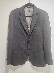 Massimo Dutti Extra Fine Flannel Wool Fully Lined Men's Blazer 44 EU 54 - Picture 1 of 18