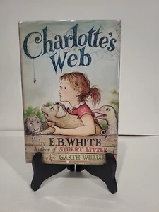Charlotte's Web Signed by E.B. White 1952 Early Edition HC/DJ Mylar Autographed - Foto 1 di 11