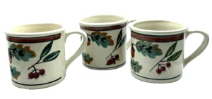 3 Vtg Hartstone Pottery Stoneware Mugs Woodland Acorns Oak Leaves Berries Fall - Picture 1 of 7