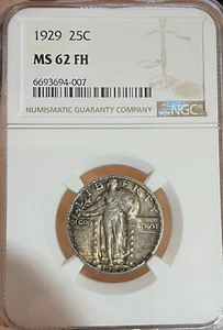 1929 NGC MS62 FH! Standing Liberty Silver Quarter - Picture 1 of 6