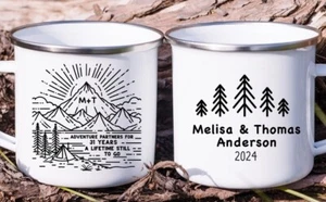 31st Year Wedding Anniversary Camper Mug Mountain Hiking Adventure Couple Gift - Picture 1 of 7