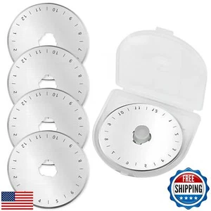 Rotary Cutter Blades 45mm 5 Pack for Fits Fiskars,Olfa,Truecut Rotary Cutter - Picture 1 of 5