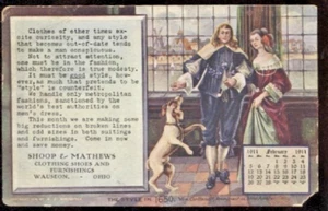 VINTAGE 1911 WASEON, OHIO SHOOP & MATHEWS KLEIDUNGSGESCHÄFT WERBEPOSTKARTE - Bild 1 von 2
