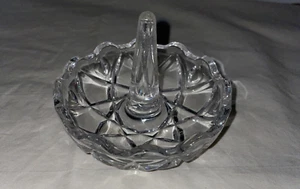 Vintage Clear Cut Crystal Glass Ring Holder - Picture 1 of 15