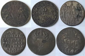 Monedas de plata 1 chelín-3 cruceros estados alemanes moneda-Hamburgo 1700-1869   - Imagen 1 de 27