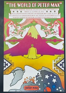 PETER MAX "THE WORLD OF PETER MAX" VINTAGE OFFSET LITHOGRAPH ON PAPER  - Picture 1 of 1