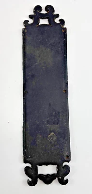 Antigua placa de empuje de puerta de hierro de metal de colección estilo gótico renacimiento español CHING 11,5" Foto 1 de 4