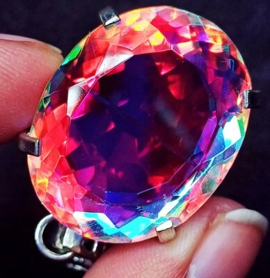 Mystic Quartz Multi-Color GS Solid Silver Pendant 74.20 Ct Certified Loose Gems - Image 1 of 4