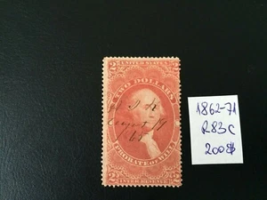 United States revenue stamps 1862-71 2$ Red Perf Scott #R83c MN NG Rare - Picture 1 of 2