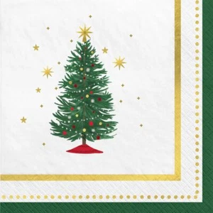 Joyful Tree 16 Ct Beverage Napkins Christmas - Picture 1 of 1