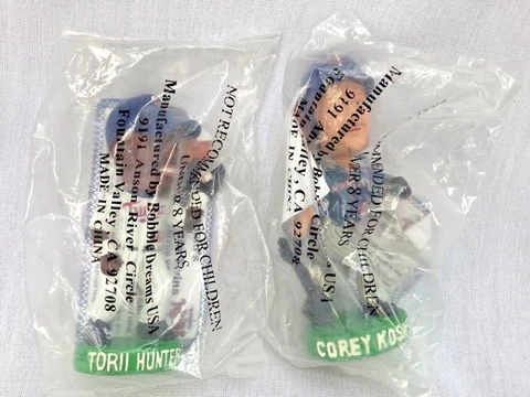 Minnesota Twins Torii Hunter & Corey Koskie 2002 McDonalds Mini Bobbleheads NEW Cover