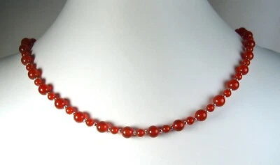 Collar Lyn's Jewelry Cornalina Ágata Plata 18" Foto 1 de 2