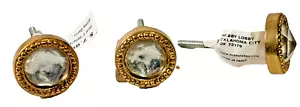 Set Of 3 Faux Diamond And Gold Door/Drawer Pulls - Picture 1 of 4