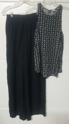 Tresics Luxe Women's Pants Black Poly/Rayon Elastic Waist w/ Tie Size M + Bonus - Imagem 1 de 4