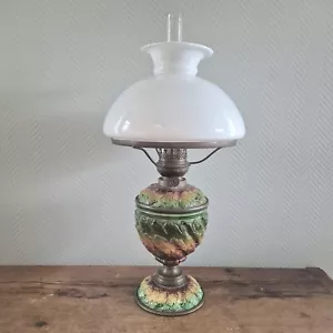 Antica lampada ad olio in maiolica lampada da tavolo Art Nouveau lampade a ch... - Bild 1 von 10
