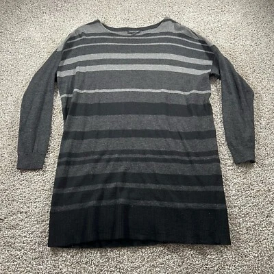 Vestido Suéter Eileen Fisher Mujer Gris Medio Lana Merino Tejido Hilo Italiano Foto 1 de 4