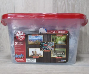 Kings Jigsaw (5) Puzzles In 1 Tub: 500 Pieces Each (Total 2500), 16" X 20" - Picture 1 of 6