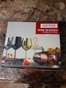 Neu im Karton Wotor Edelstahl Weinglas 4er Set Neu! 18oz - Motor .Silber, Metall. - Bild 1 von 6
