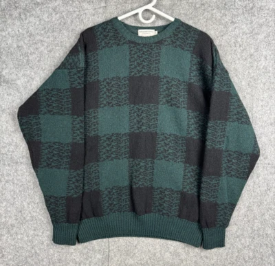 Vintage Abercrombie Fitch Sweater Men's XL Plaid Wool Made in England - Image 1 of 4
