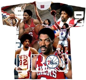 DR J T-SHIRT. COLLAGE 2022 SUBLIMATION TEE JULIUS ERVING BASKETBALL TEE SHIRT - Picture 1 of 3