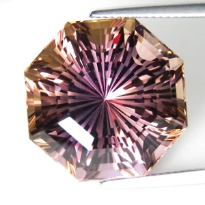 Piedra preciosa de corte mágico octágono ametrino bicolor natural escandaloso 28,80 quilates - Imagen 1 de 5