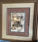 PATENTED FRAMED PICTURE OF ELEPHANT WITH MAP OF AFRICA IN BACKGROUND 