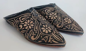 Traditional Moroccan Leather Babouches Slippers Bought In 2010 New Size 41 UK - Picture 1 of 10