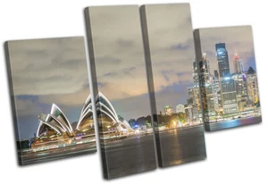 Sydney Skyline Harbour Opera House City MULTI CANVAS WALL ART Picture Print - Picture 1 of 1